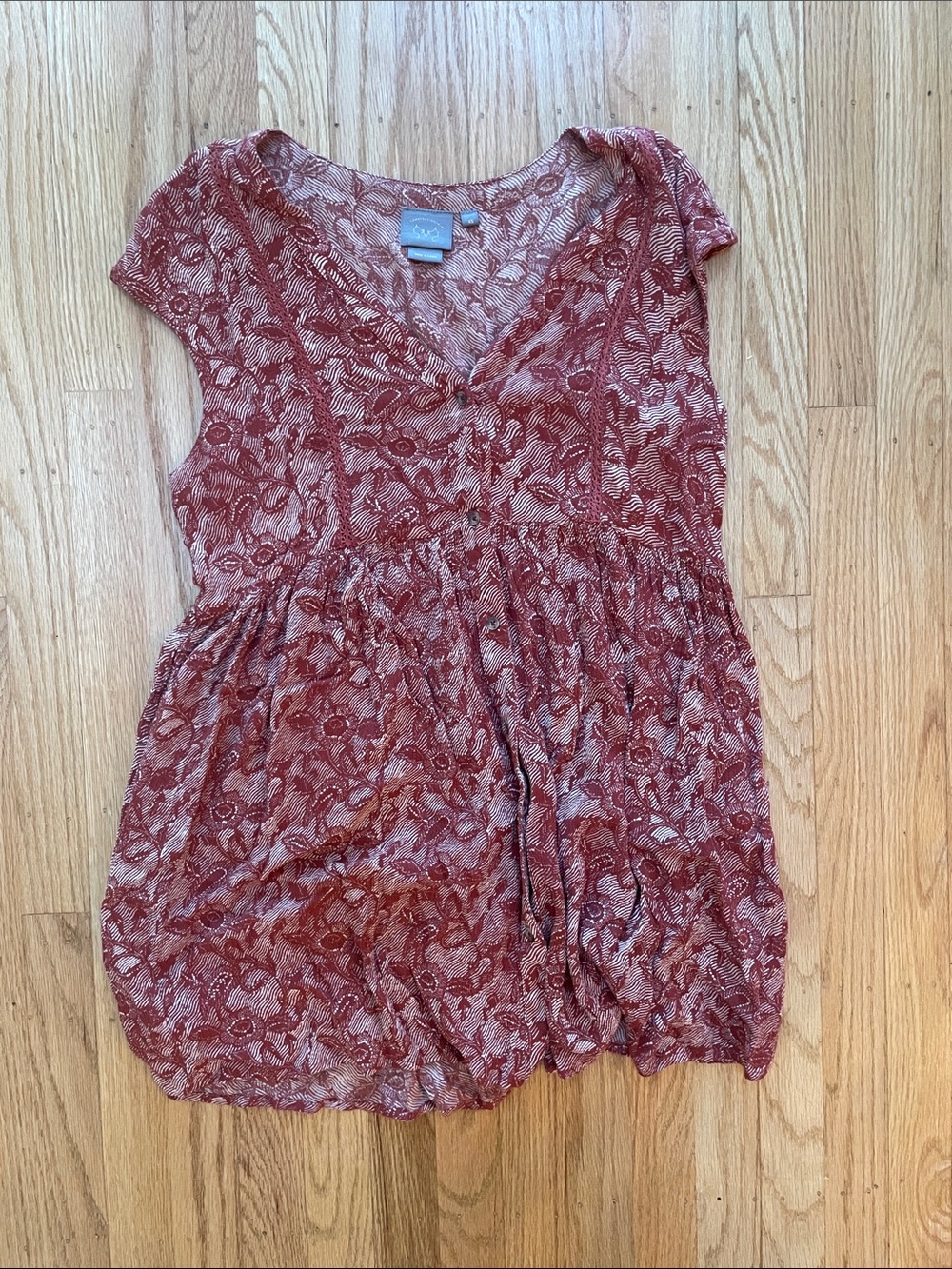 Mauve Rayon Floral Vanessa Virginia Dress - XS